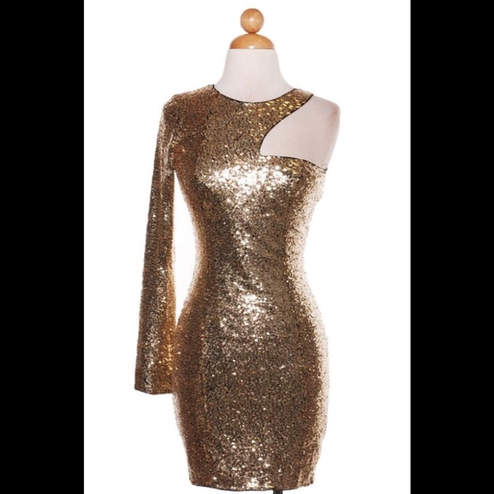 Glitz and Glam Gold Sequins Dress